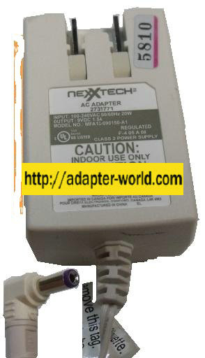 NEXXTECH ADP-5FH D AC ADAPTER 9V 1500mA CLASS 2 POWER SUPPLY